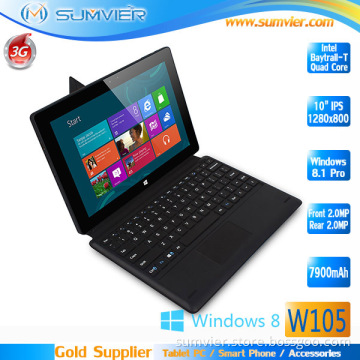 New 3G 10" IPS 1280X800 G+G Display Intel Baytrail-T Quad-Core 2g+16g Windows 8.1 Tablet PC (W105)